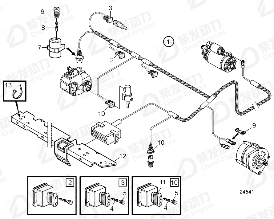 VOLVO Cable harness 21098850 Drawing